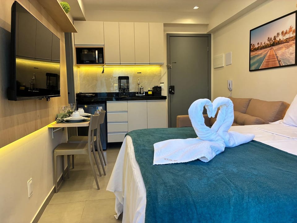 Flat em Porto de Galinhas com Varanda, a 2 minutos do Mar e do Centrinho Apartment in Ipojuca