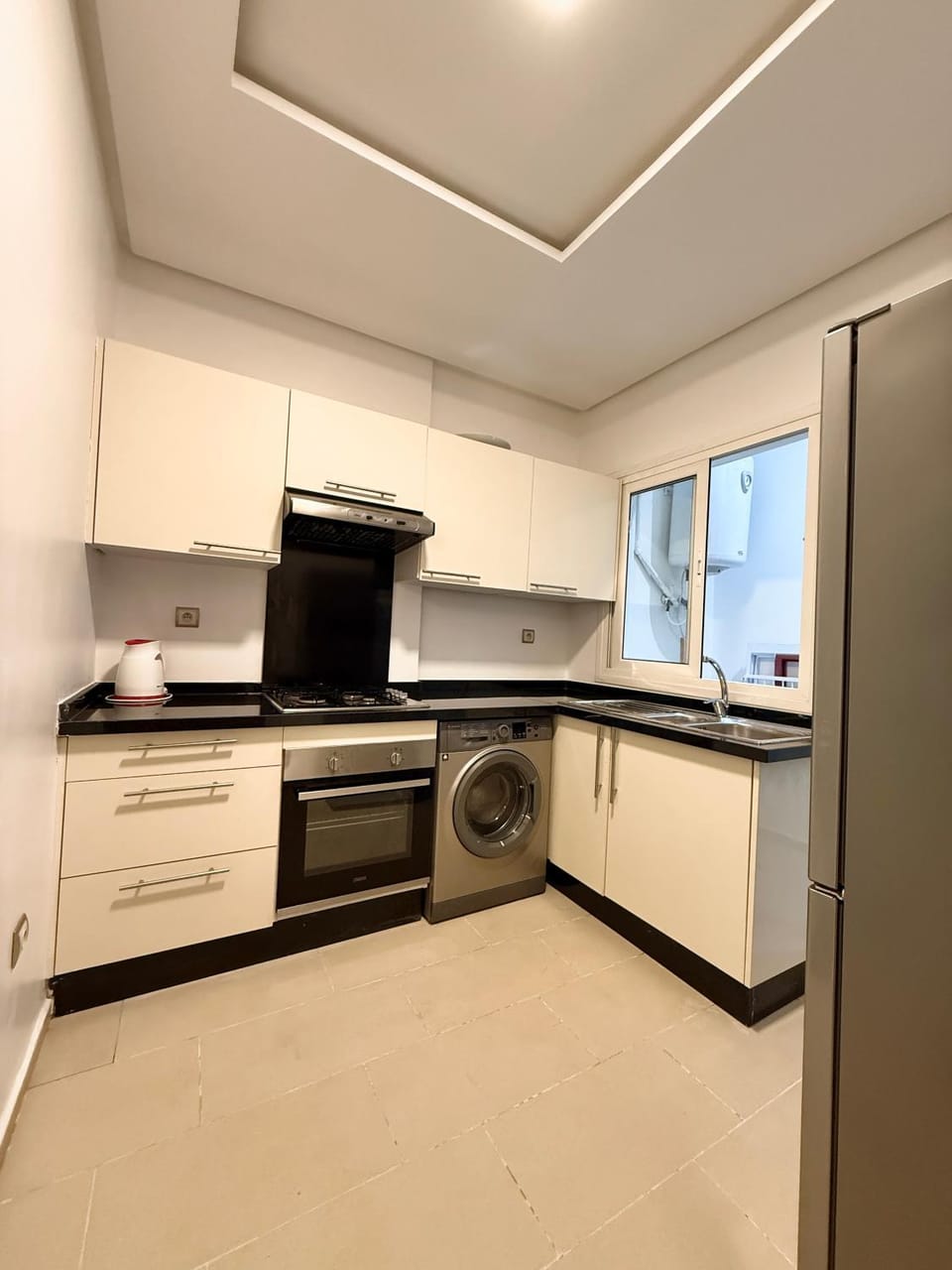 Kitchen or kitchenette, oven, stove