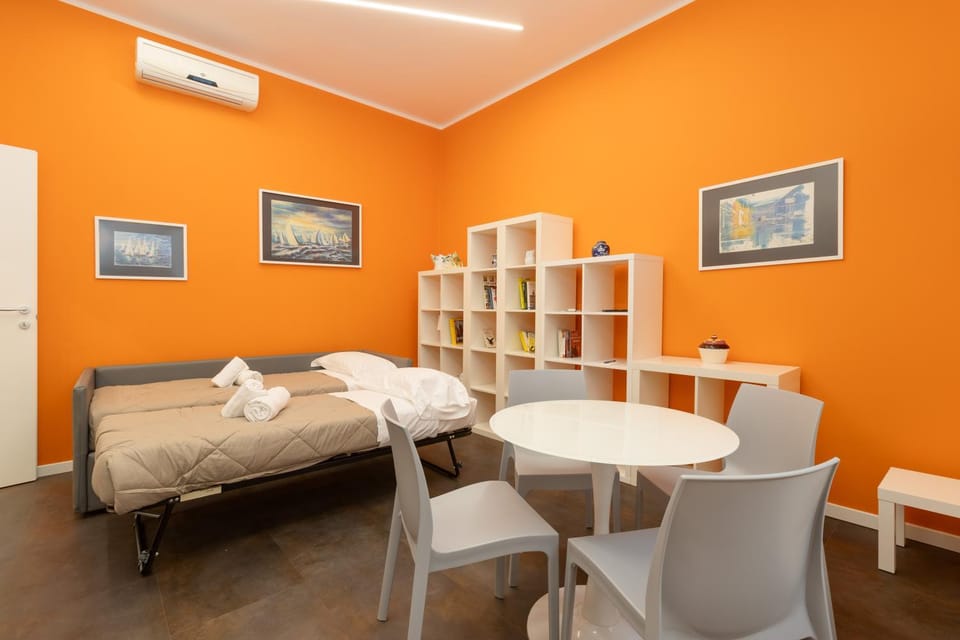 Bed, Living room, Seating area