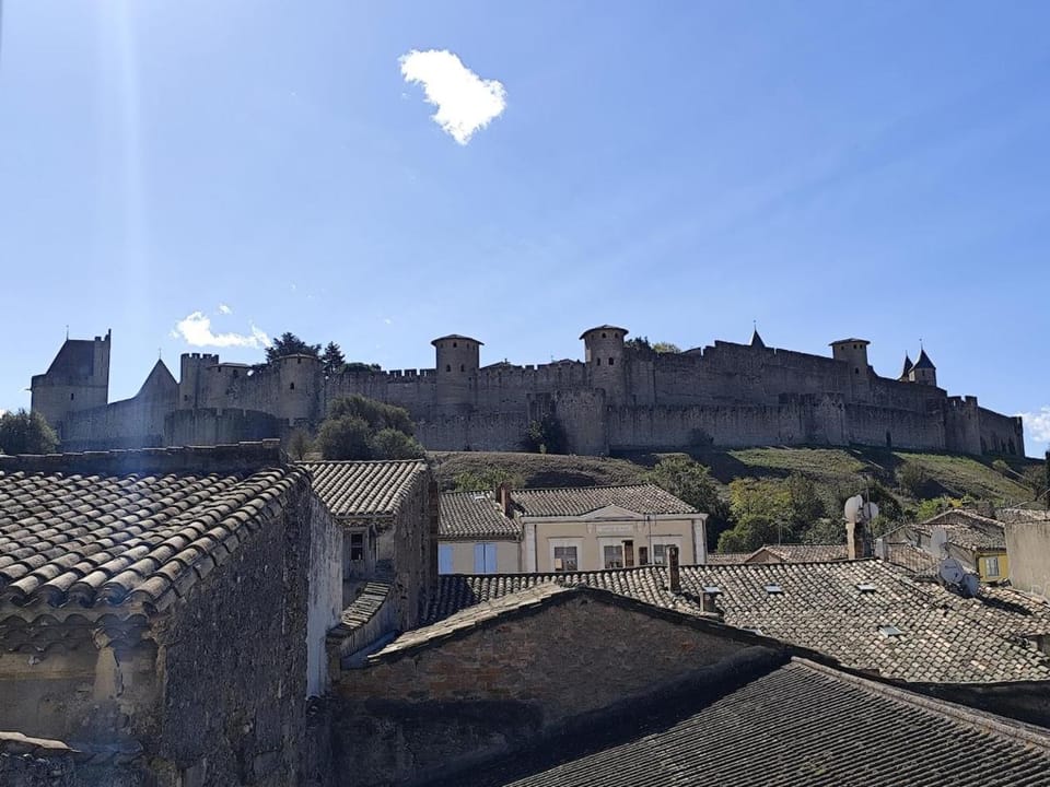 Vue sur les remparts de la cité médiévale -Clim-4pers Apartment in Carcassonne