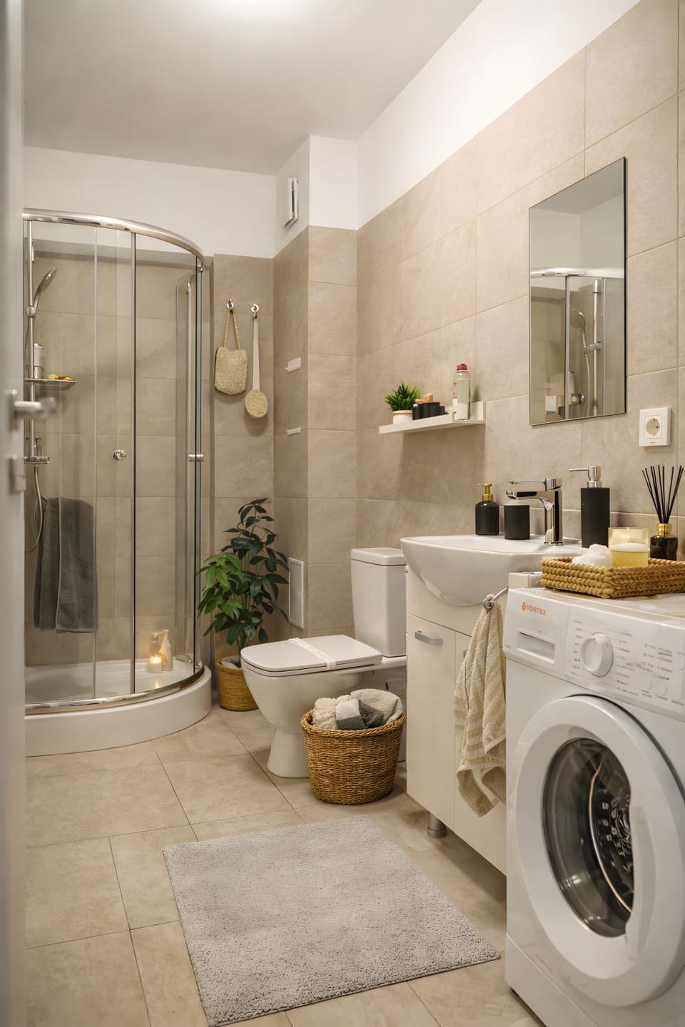 Shower, Bathroom, washing machine