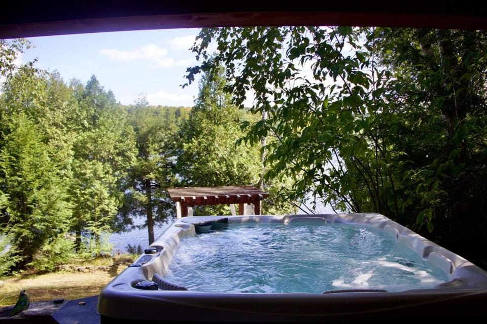 Serendipity 5 BR Waterfront 4 Seasons, Hot Tub, Firepit, Close to Ski HIll House in Dysart and Others