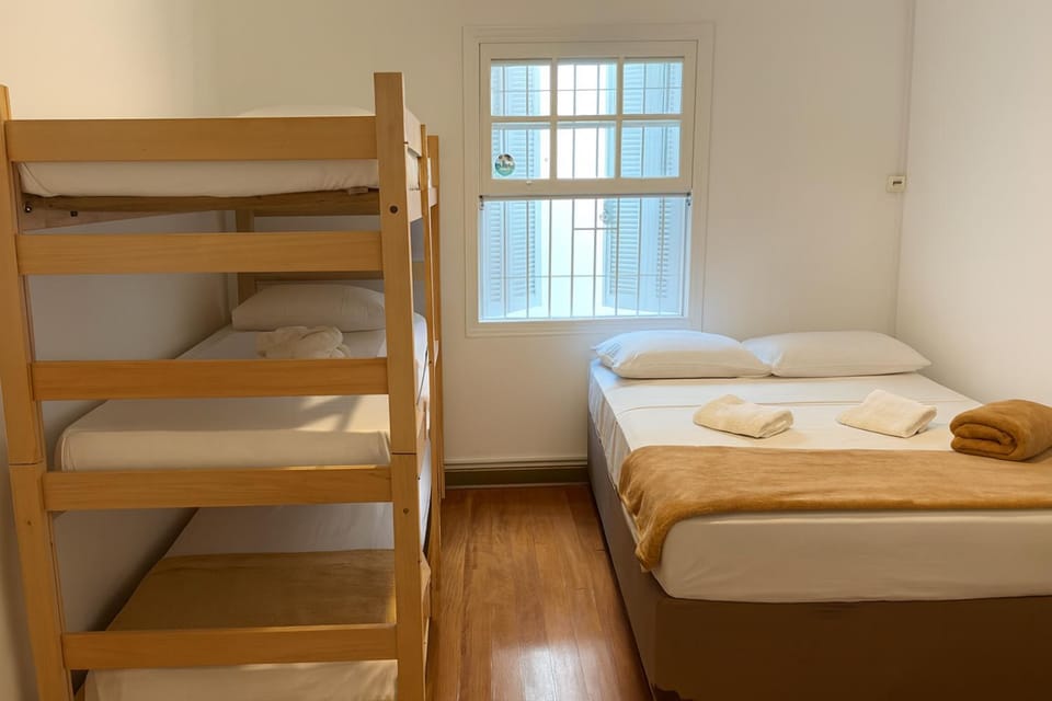 Bed, Photo of the whole room, Bedroom, bunk bed, towels