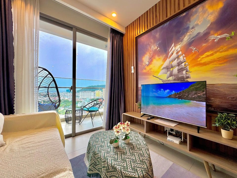 Living room, Bedroom, Sea view