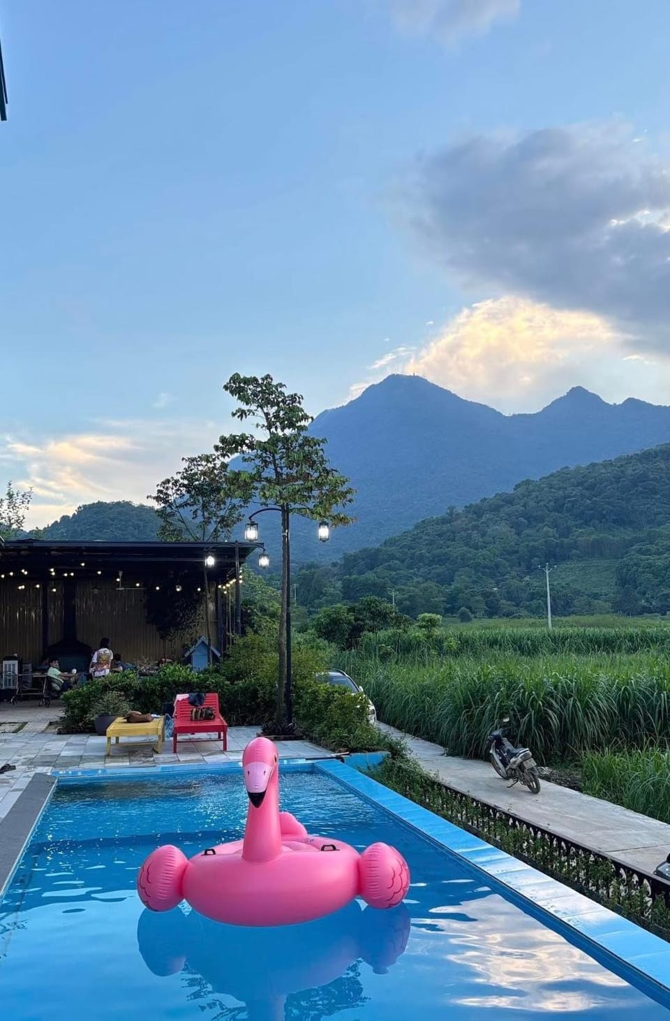 Natural landscape, Mountain view, Swimming pool, sunbed