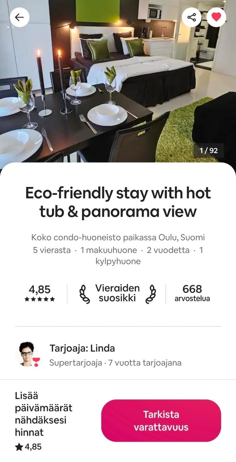 Eco-friendly stay with hot tub & panorama view Apartment in Finland