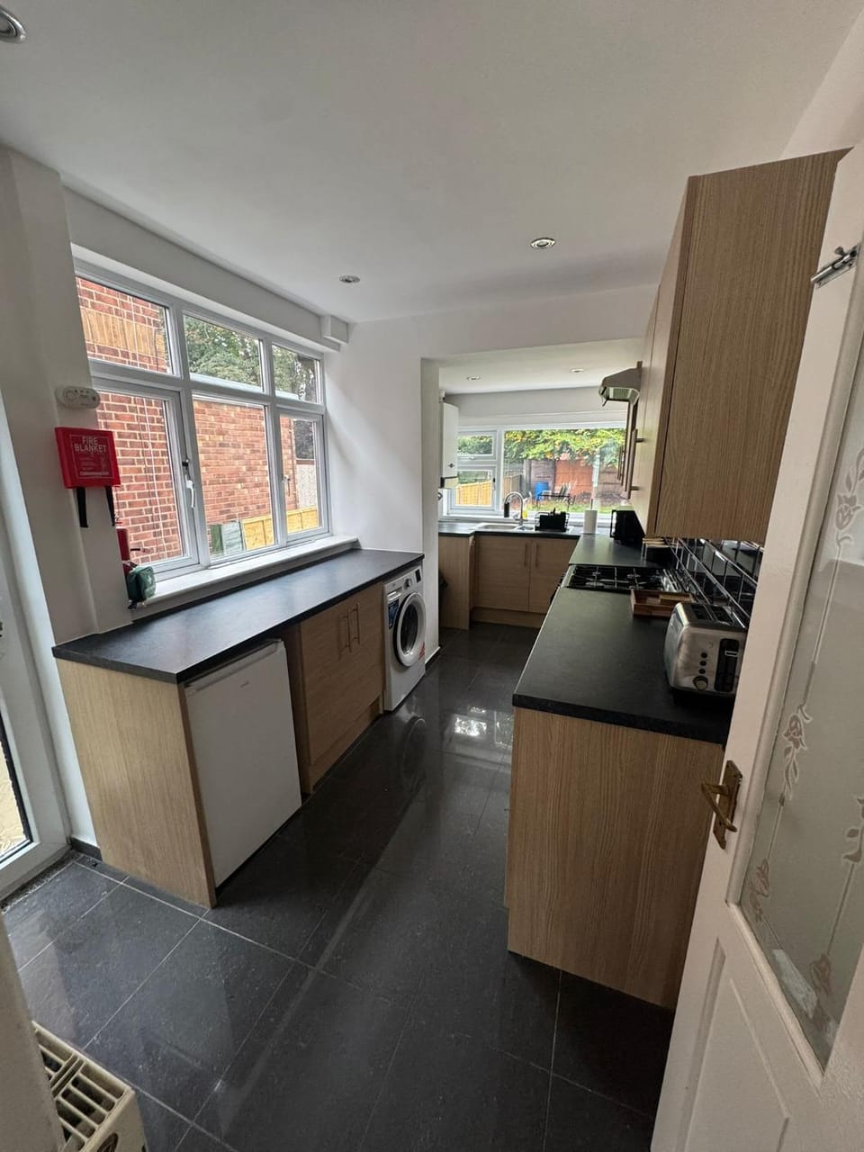Kitchen or kitchenette, oven, stove