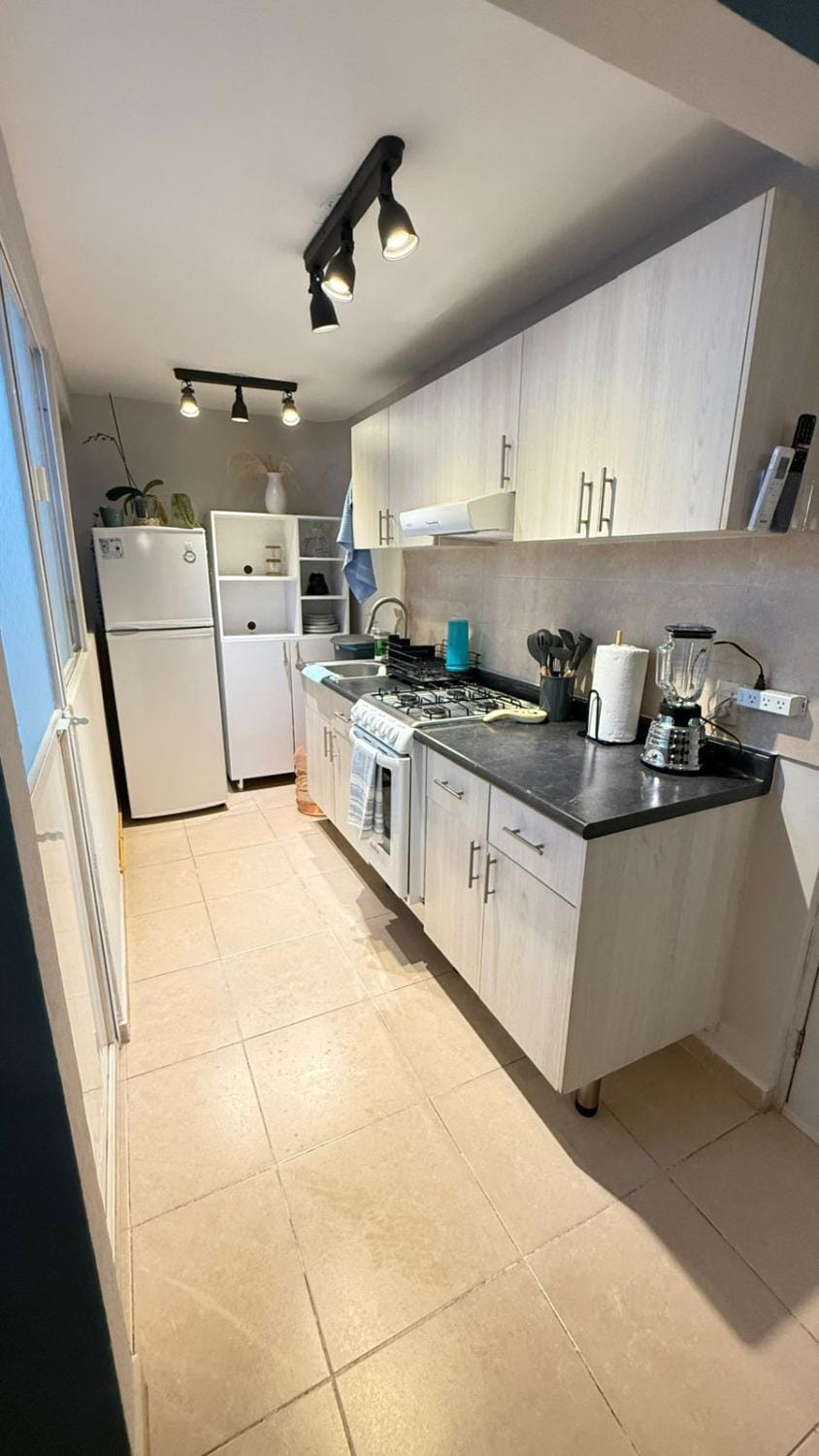Kitchen or kitchenette, oven