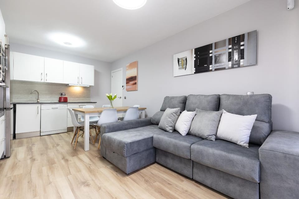 Living room, kitchen