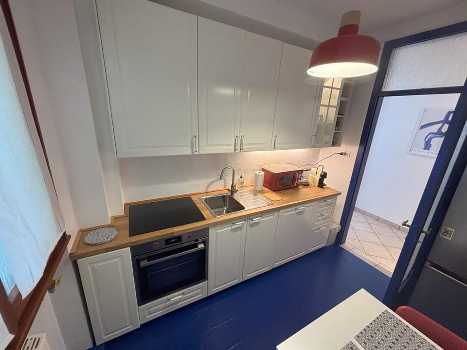 Kitchen or kitchenette, dishwasher, stove