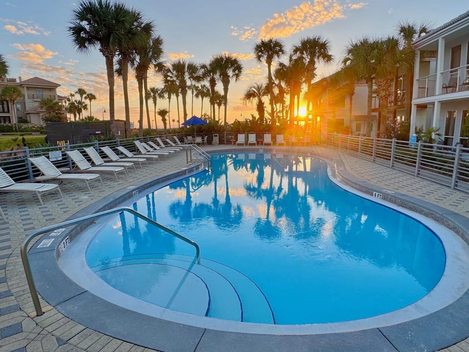 Swimming pool, Sunset