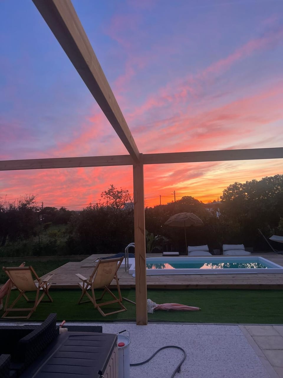 Pool view, Sunset