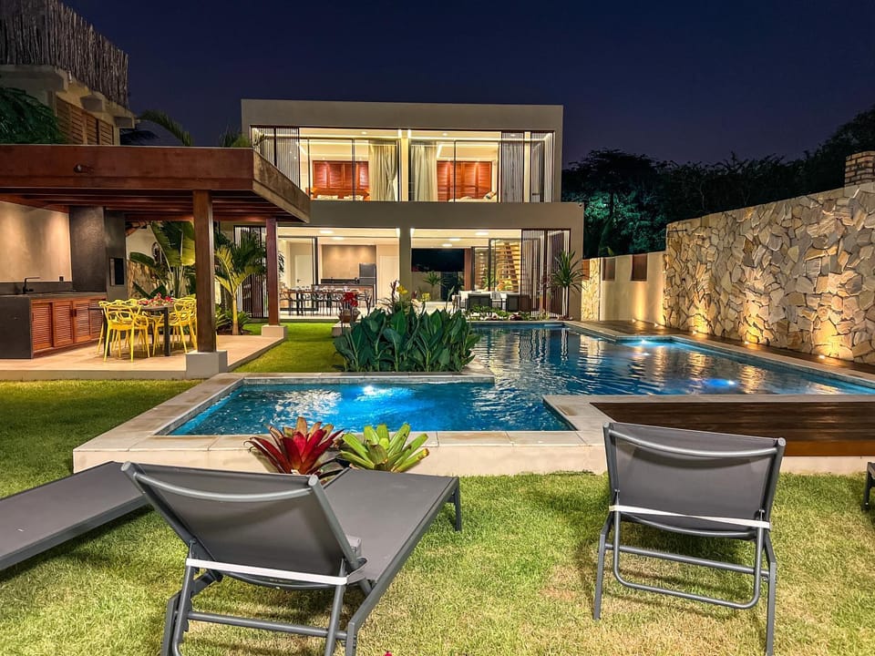 Night, Garden, Garden view, Pool view, Swimming pool