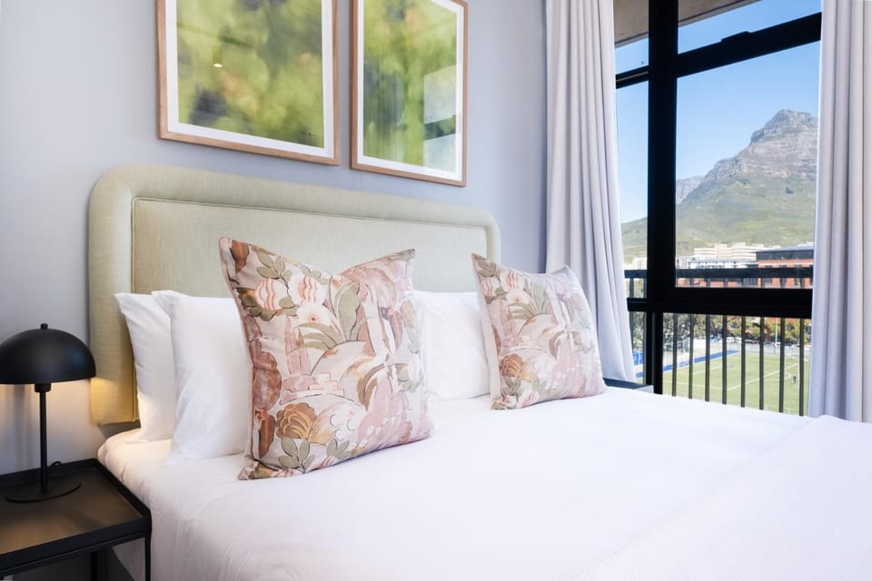 Bed, Natural landscape, Bedroom, Mountain view