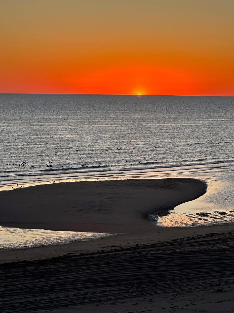 Beach, Sea view, Sunset