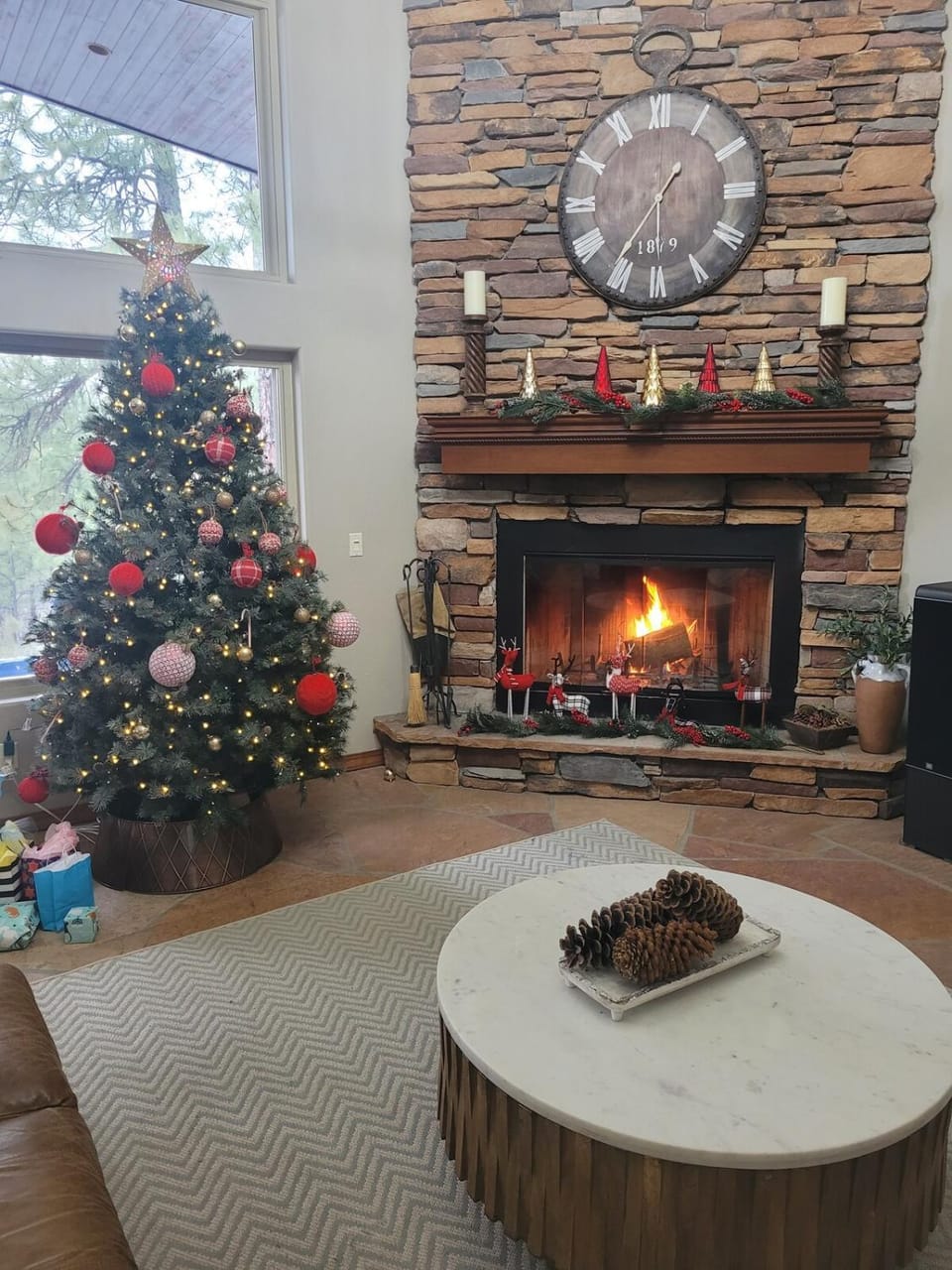Living room, fireplace