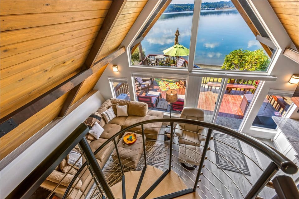 Beautifully Remodeled Beach Front A-Frame Chalet in Shelton