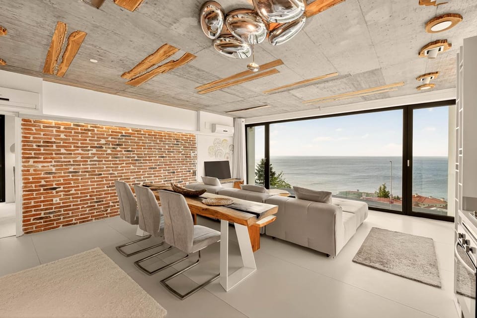 Living room, Seating area, Sea view