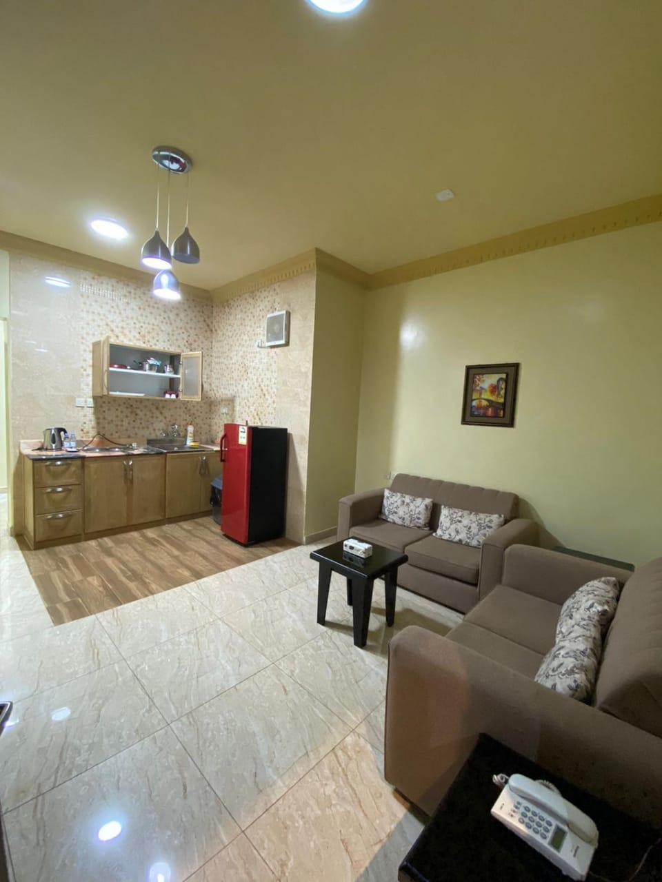 TV and multimedia, Kitchen or kitchenette, Living room, Seating area