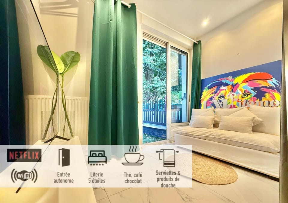 30 - Appartement avec TV XL, 2 chambres, jardin, parking, prox Gare et CentreLille Apartment in Lille