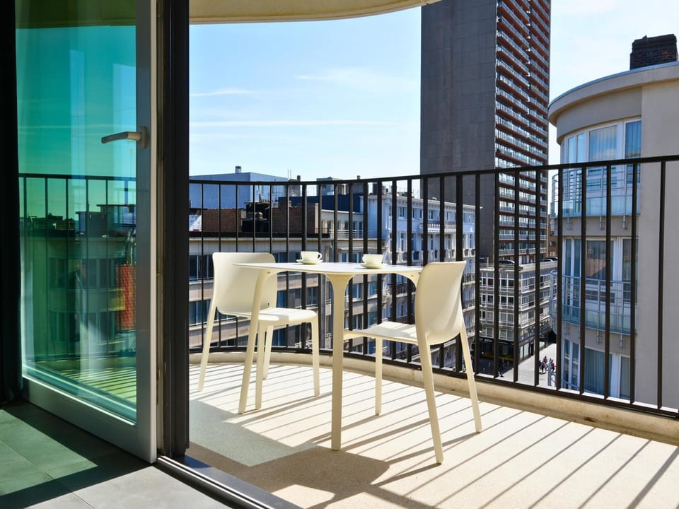 Property building, Patio, Day, View (from property/room), Balcony/Terrace, Balcony/Terrace, Living room, Seating area, Dining area