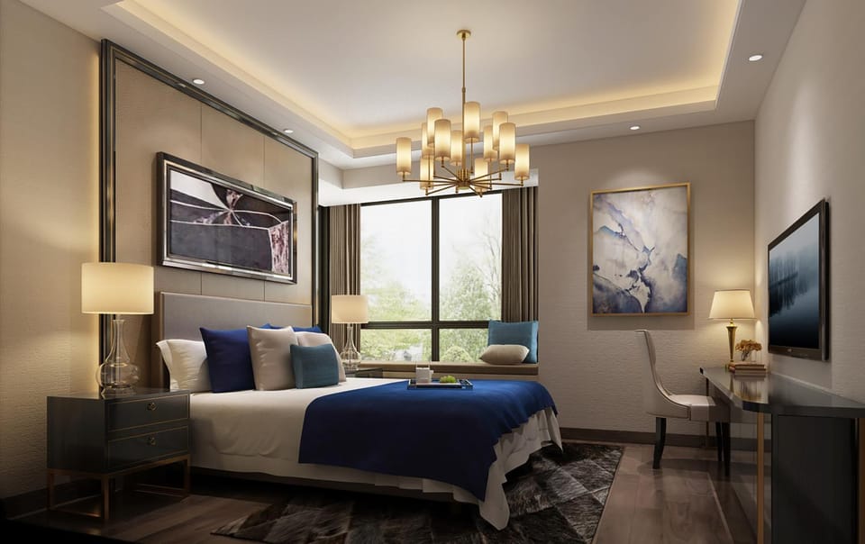 Bed, TV and multimedia, Living room, Photo of the whole room, Seating area, Bedroom, hair dresser