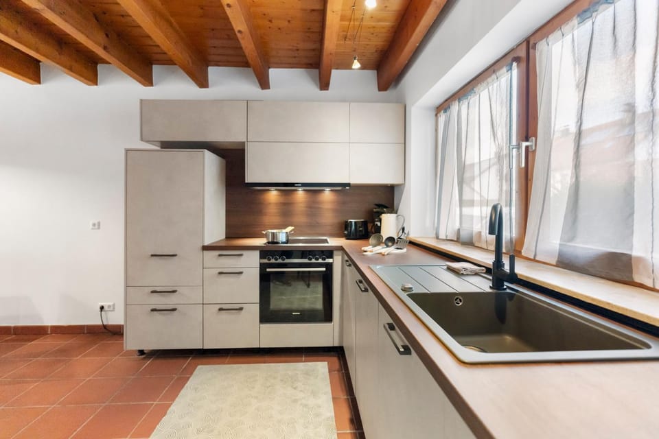 Kitchen or kitchenette, dishwasher, oven, stove