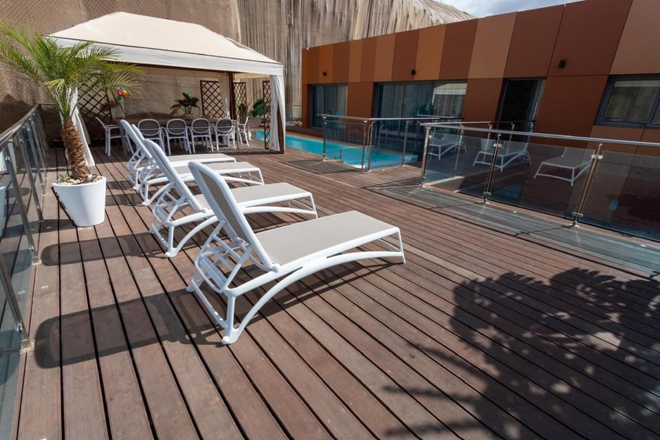 Pool view, sunbed