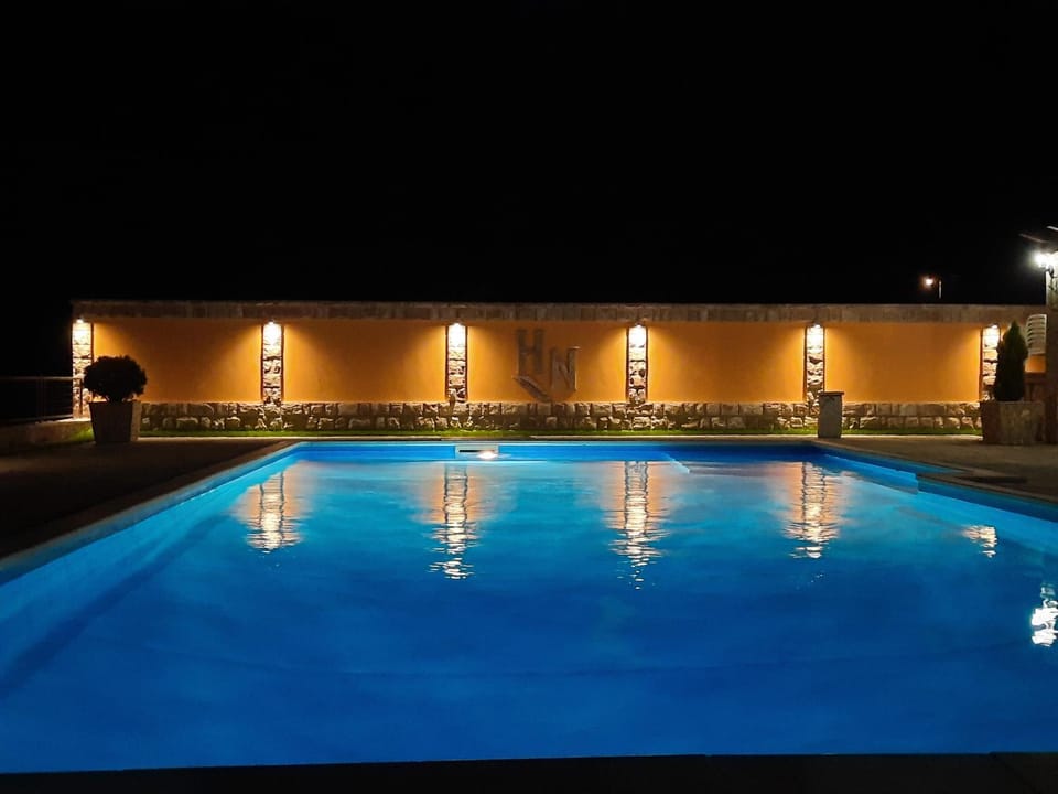 Night, Pool view, Swimming pool