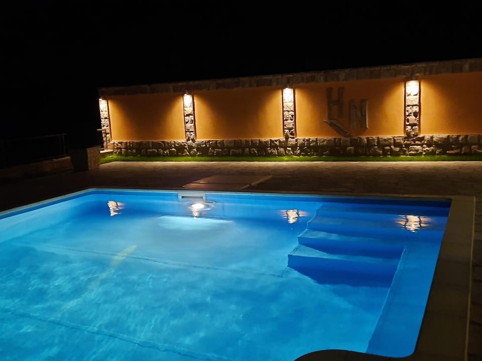 Night, Pool view, Swimming pool