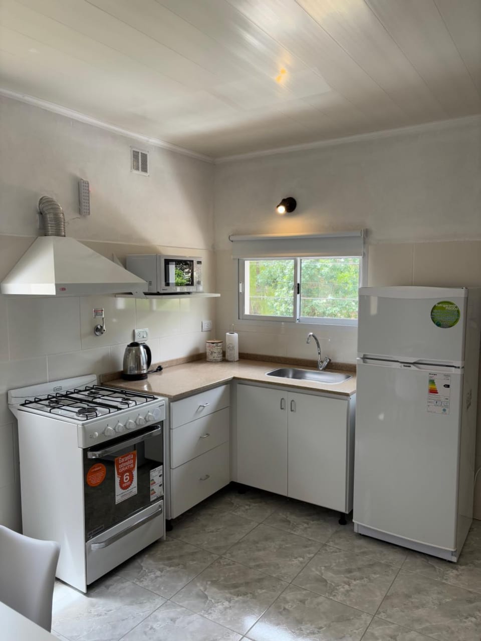 Kitchen or kitchenette, oven