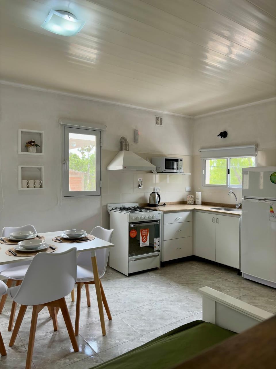 Kitchen or kitchenette, oven