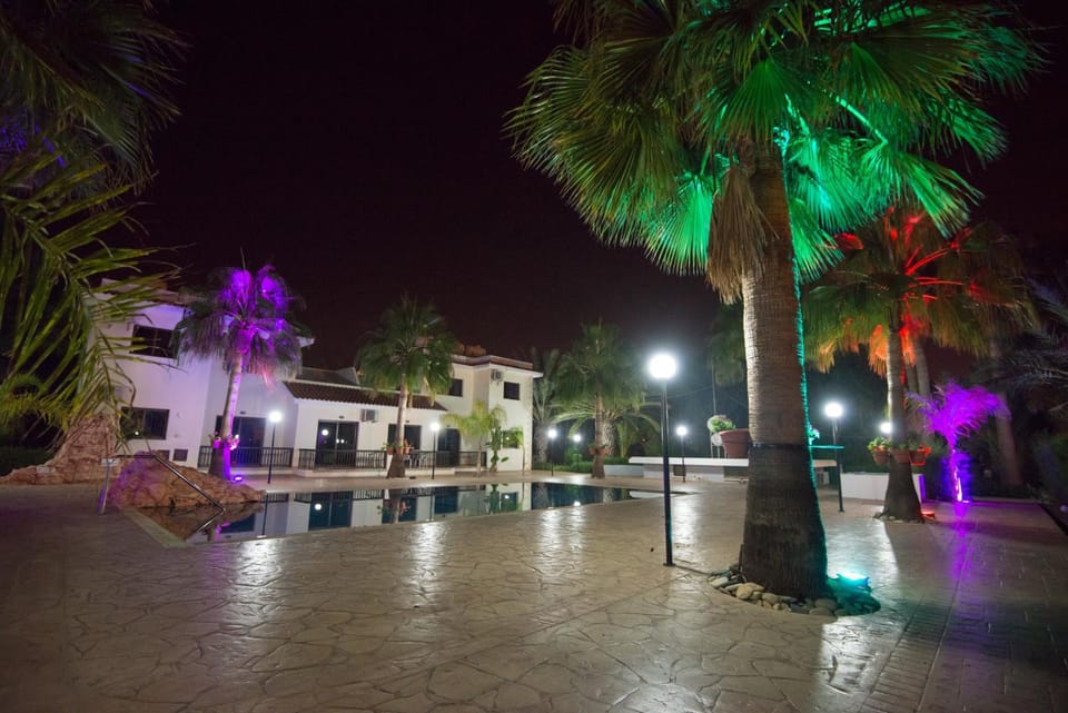 Night, Pool view, Swimming pool