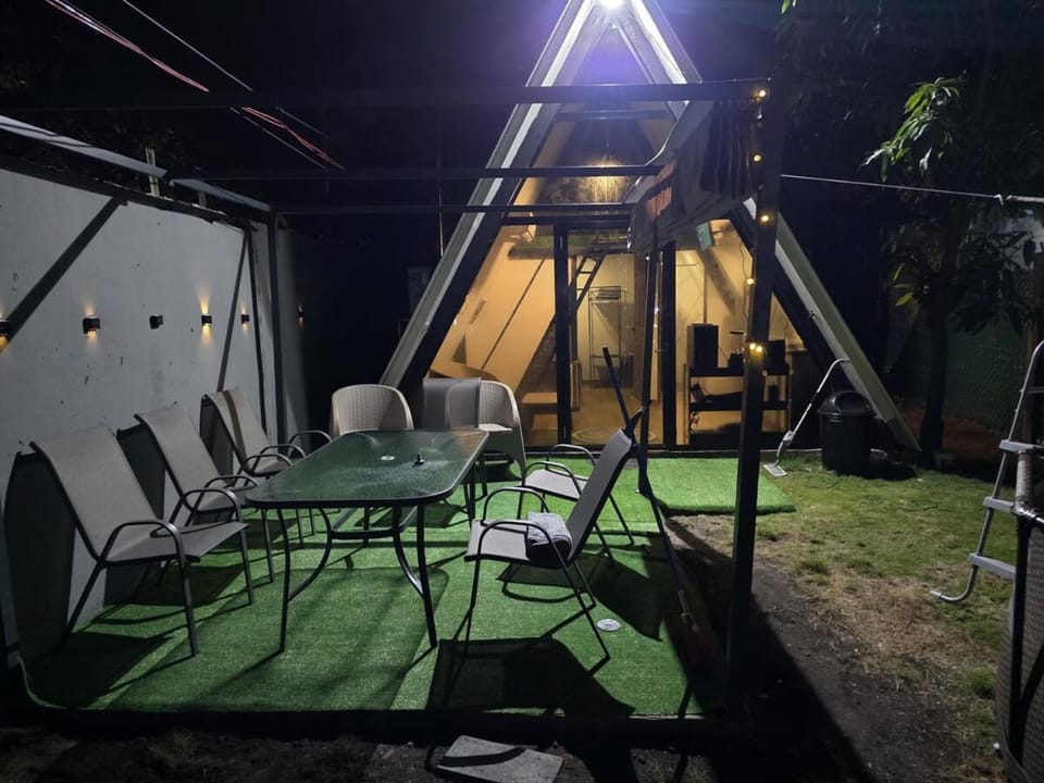 Patio, Night, Garden, Living room, Seating area