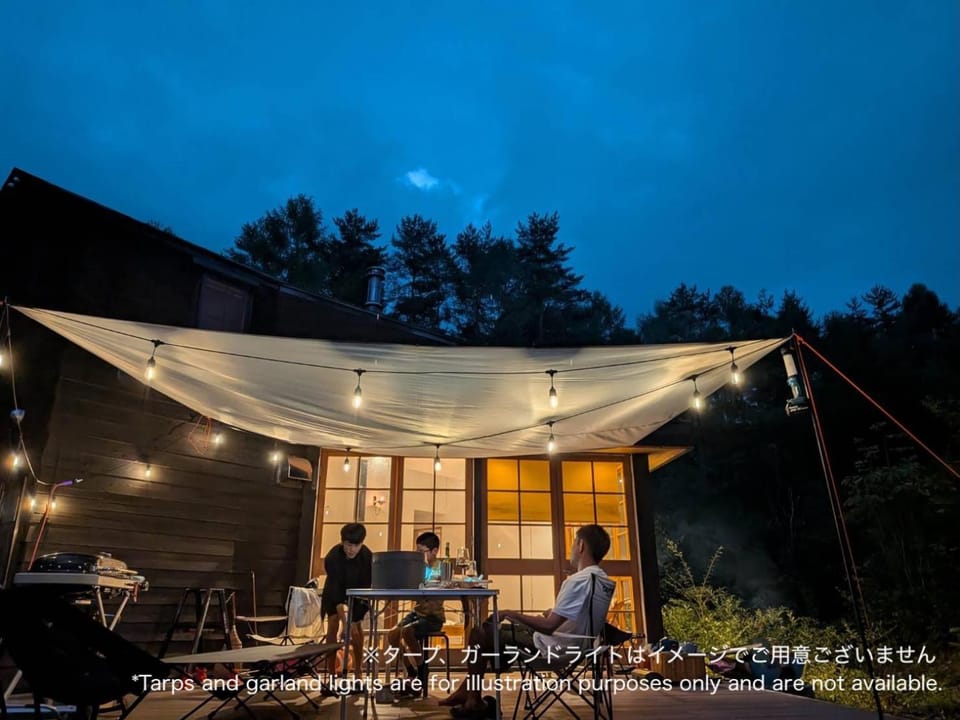 Patio, Night, People, BBQ facilities, group of guests