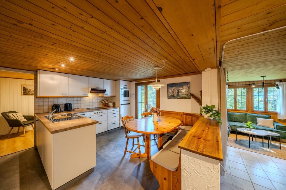 Kitchen or kitchenette, Dining area, stove