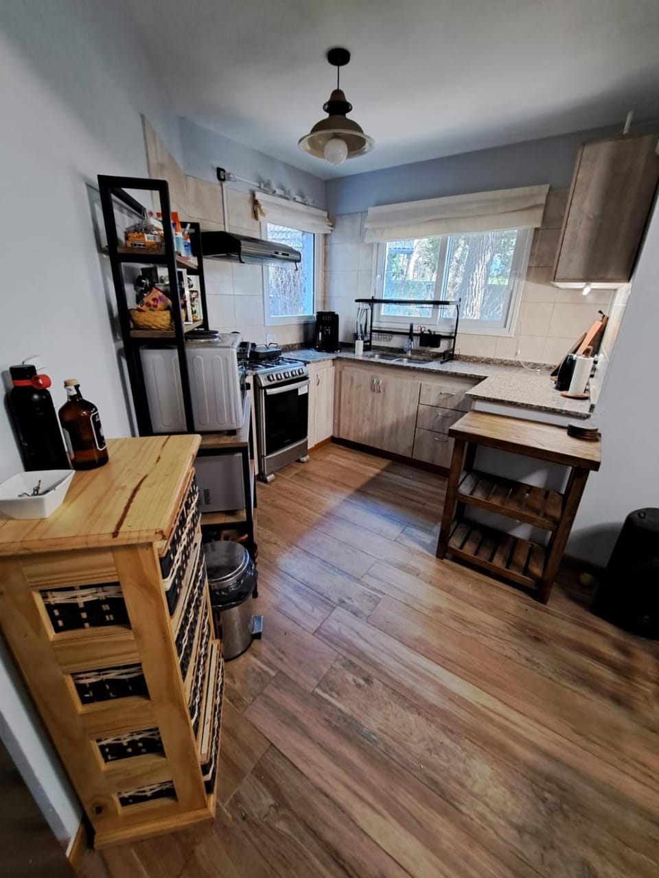 Kitchen or kitchenette, oven, toaster