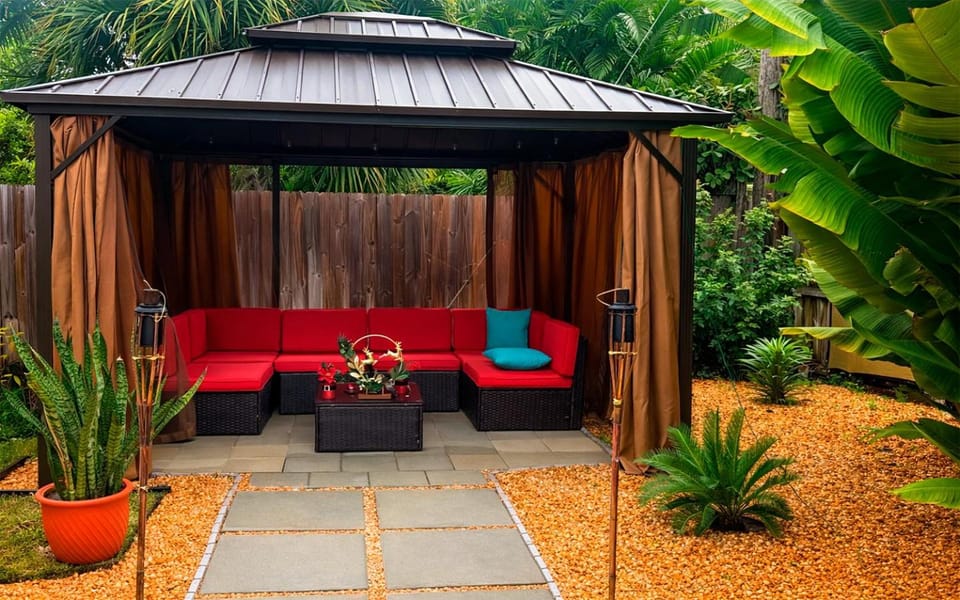 Patio, Spring, Day, Garden, Garden view