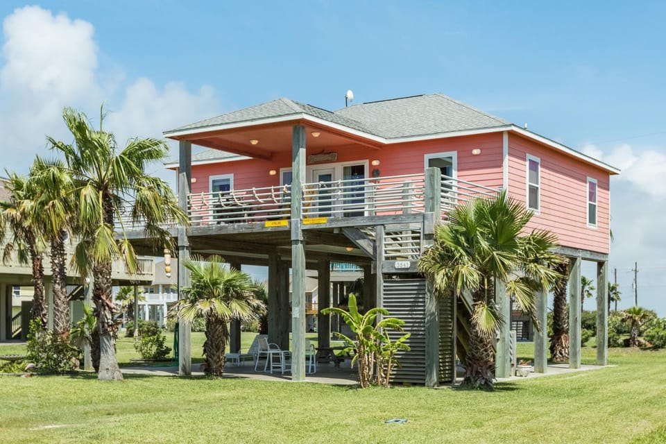 Escape Steps to Beach Large Deck Group Ready House in Bolivar Peninsula