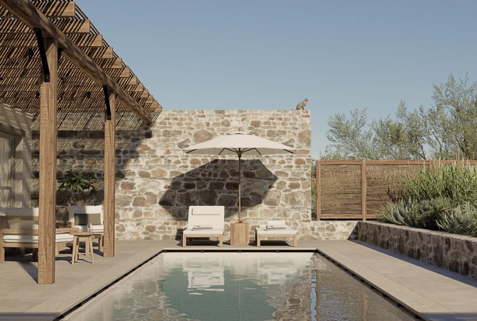 Pool view, Swimming pool, sunbed