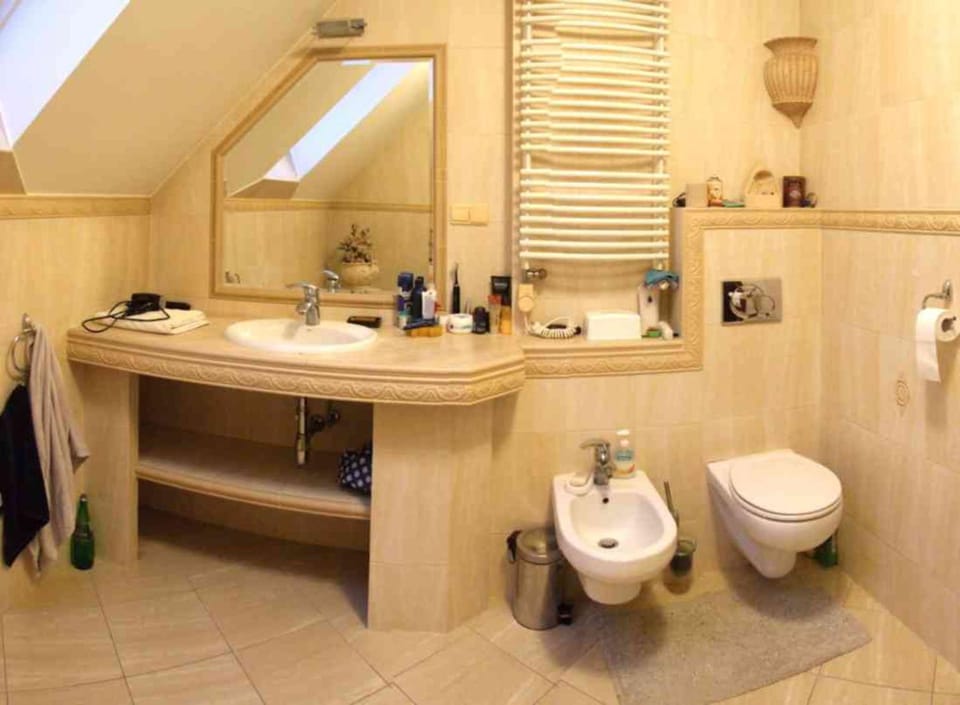 Toilet, Bathroom, bidet, towels