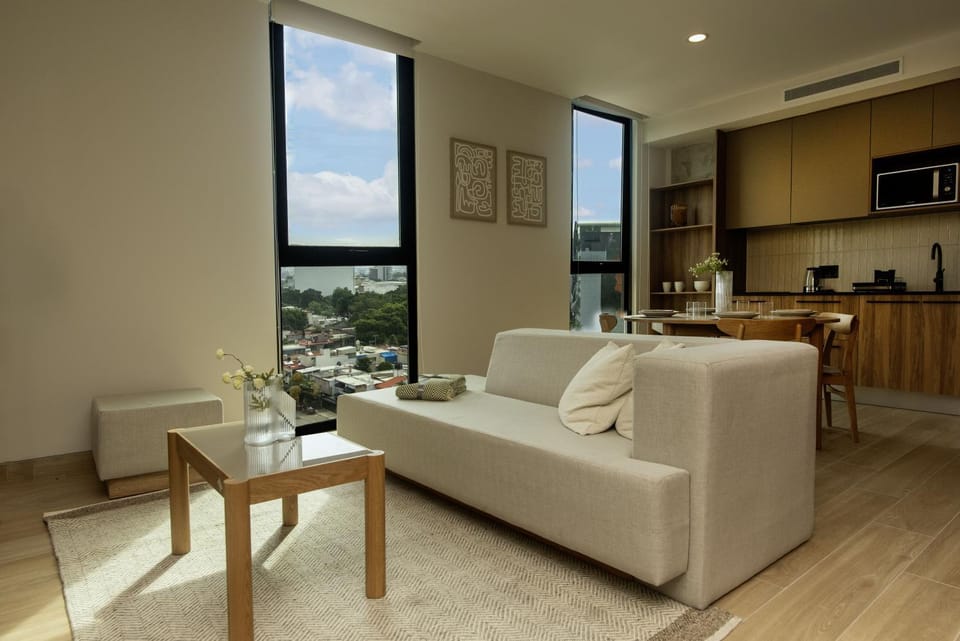 Kitchen or kitchenette, Living room, Dining area