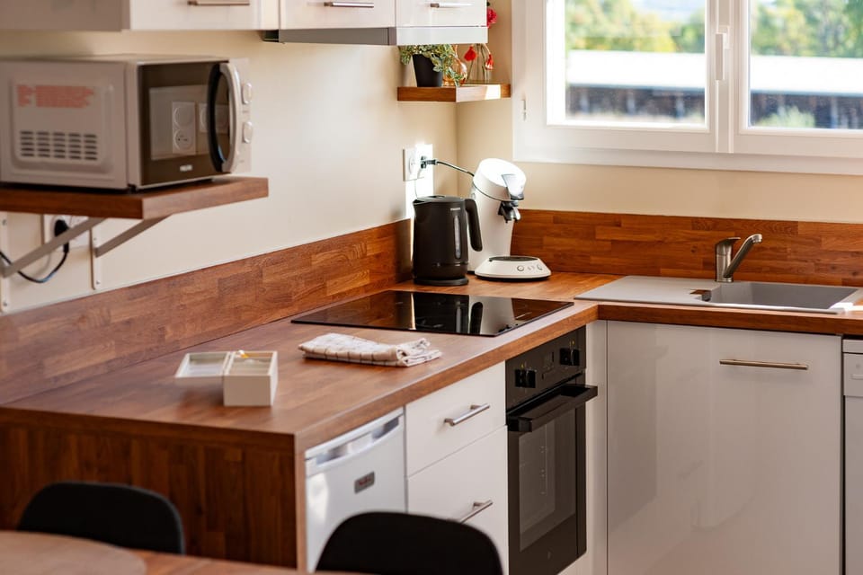 Kitchen or kitchenette, dishwasher, stove, kitchen