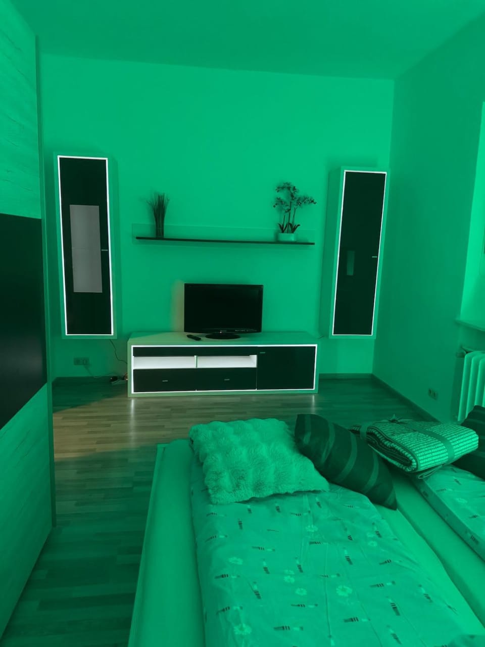 Bed, TV and multimedia, Photo of the whole room, Bedroom
