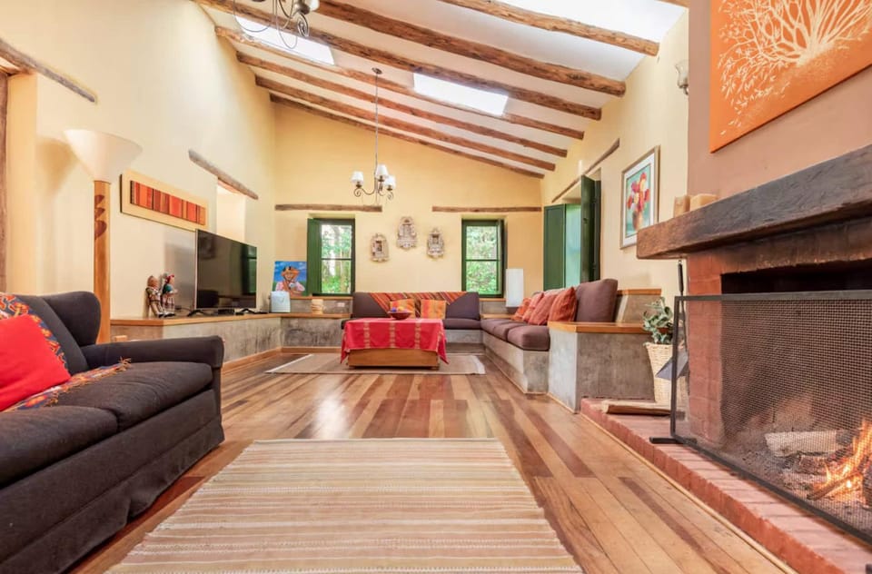 Living room, fireplace