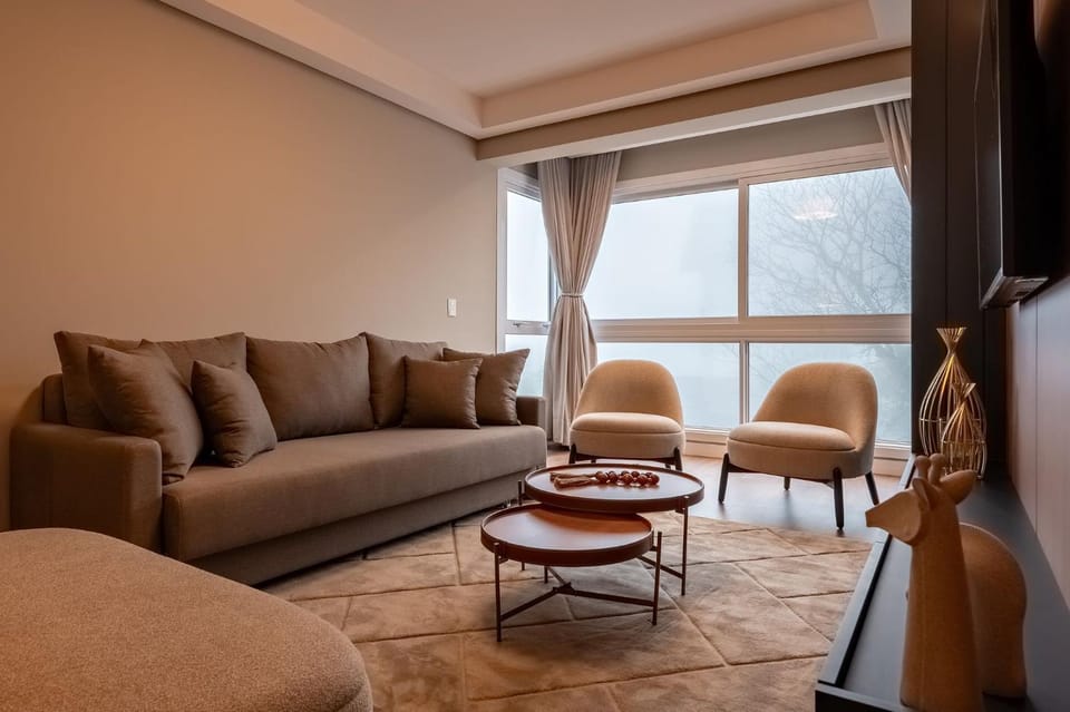Living room, Seating area, City view, Street view