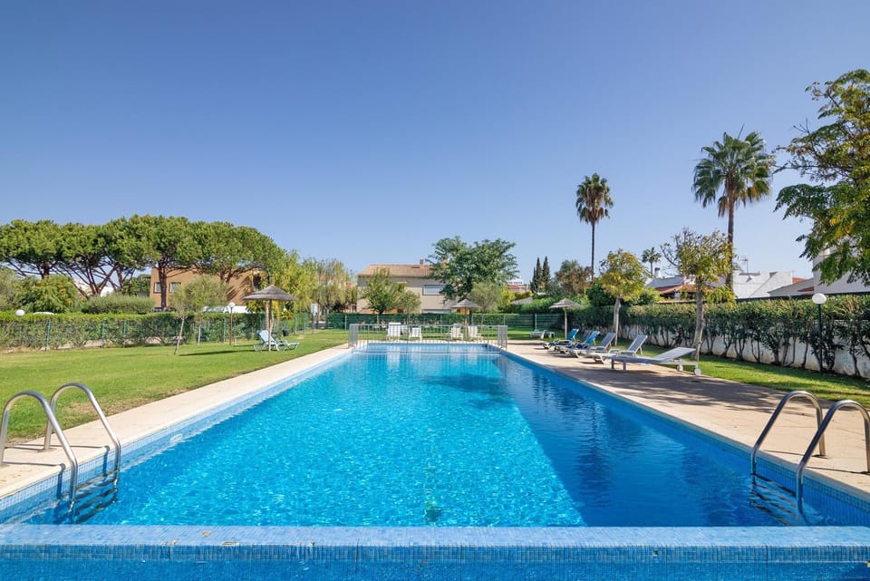 Property building, Living room, Swimming pool