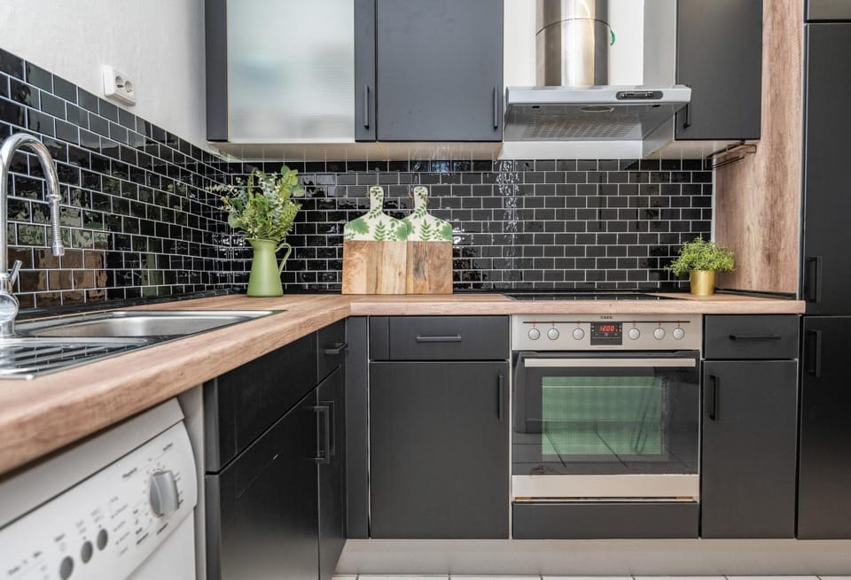Kitchen or kitchenette, dishwasher, oven, stove, kitchen