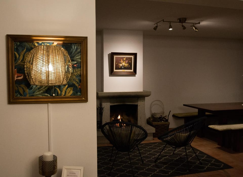 Night, fireplace