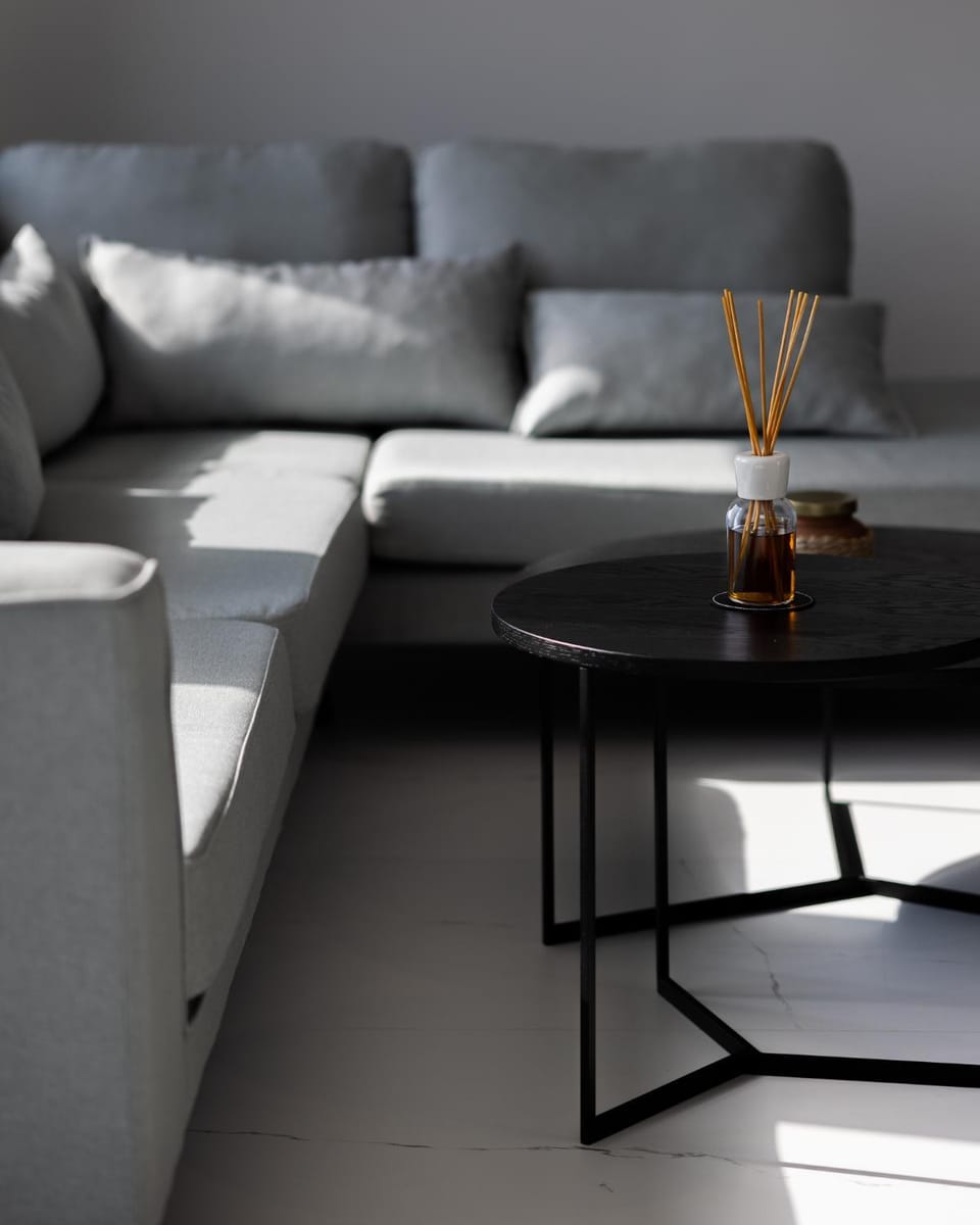 Bed, Living room, Seating area